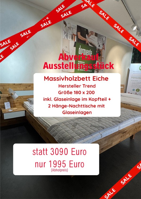 Ausstellungstück Massivholzbett von Trend in 180x200 cm bei Fischers NeuArt im Angebot 