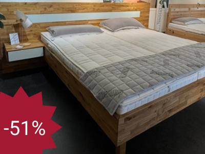 Massivholzbett aus Eiche von Trend als Ausstellungstück 51% günstiger kaufen Massivholzbett aus Eiche von Trend als Ausstellungsstück bei Fischers NeuArt 35% günstiger kaufen